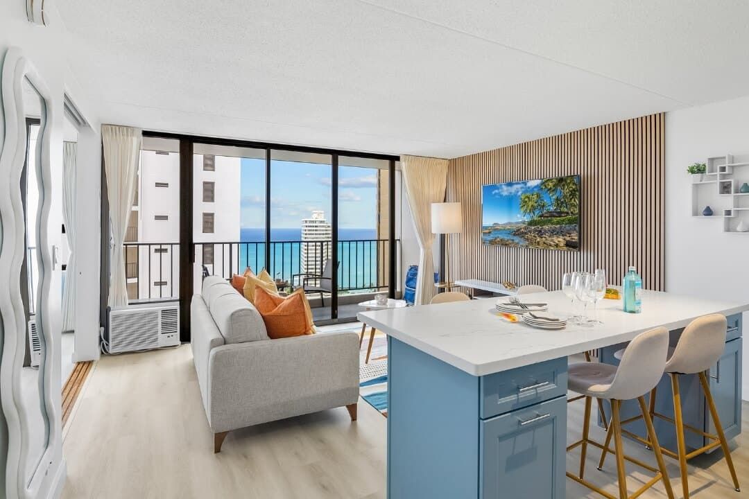 Waikiki Banyan Renovation 2604 2 Living After f5c615fd