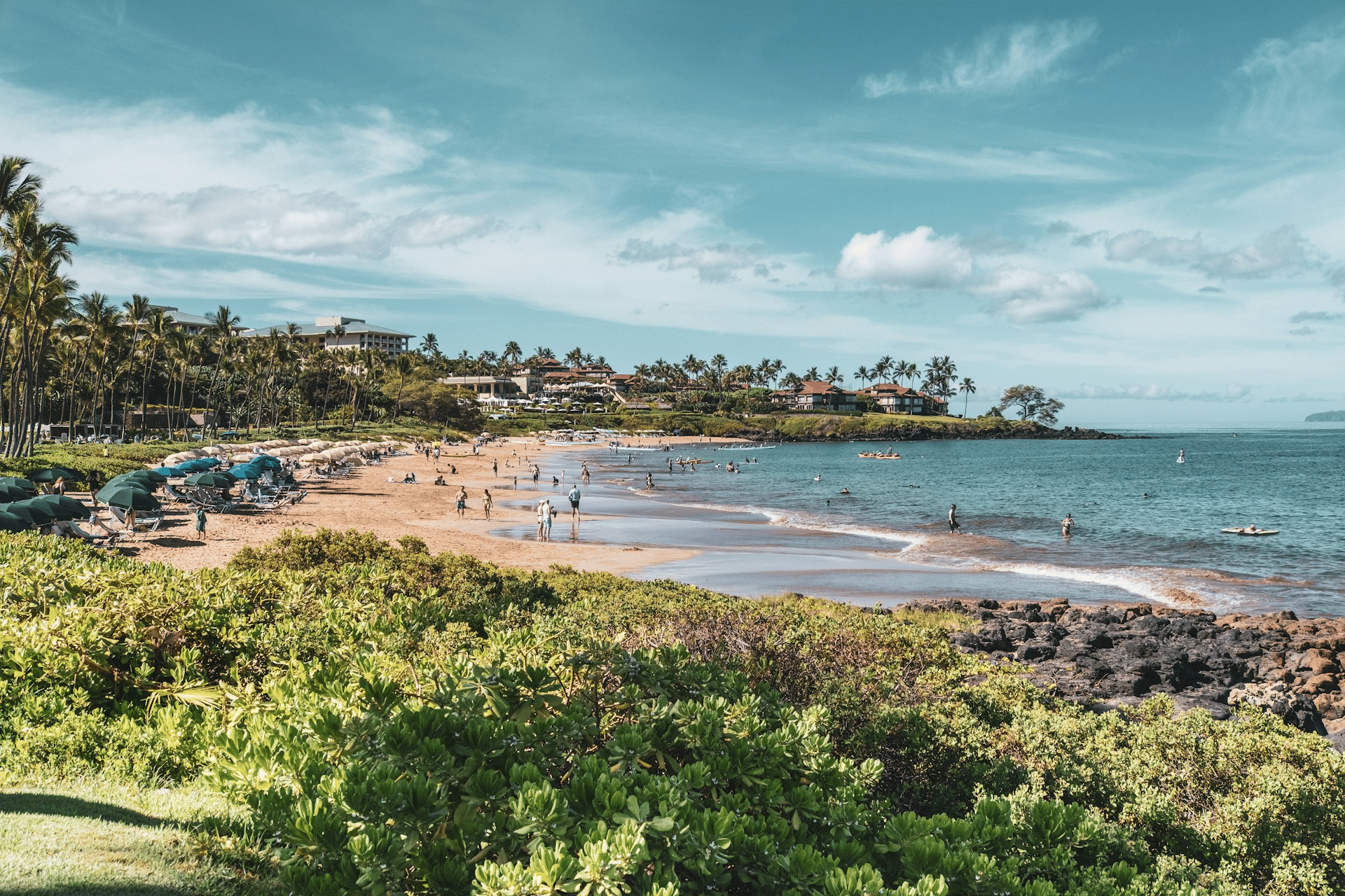 South Maui beaches along the coast