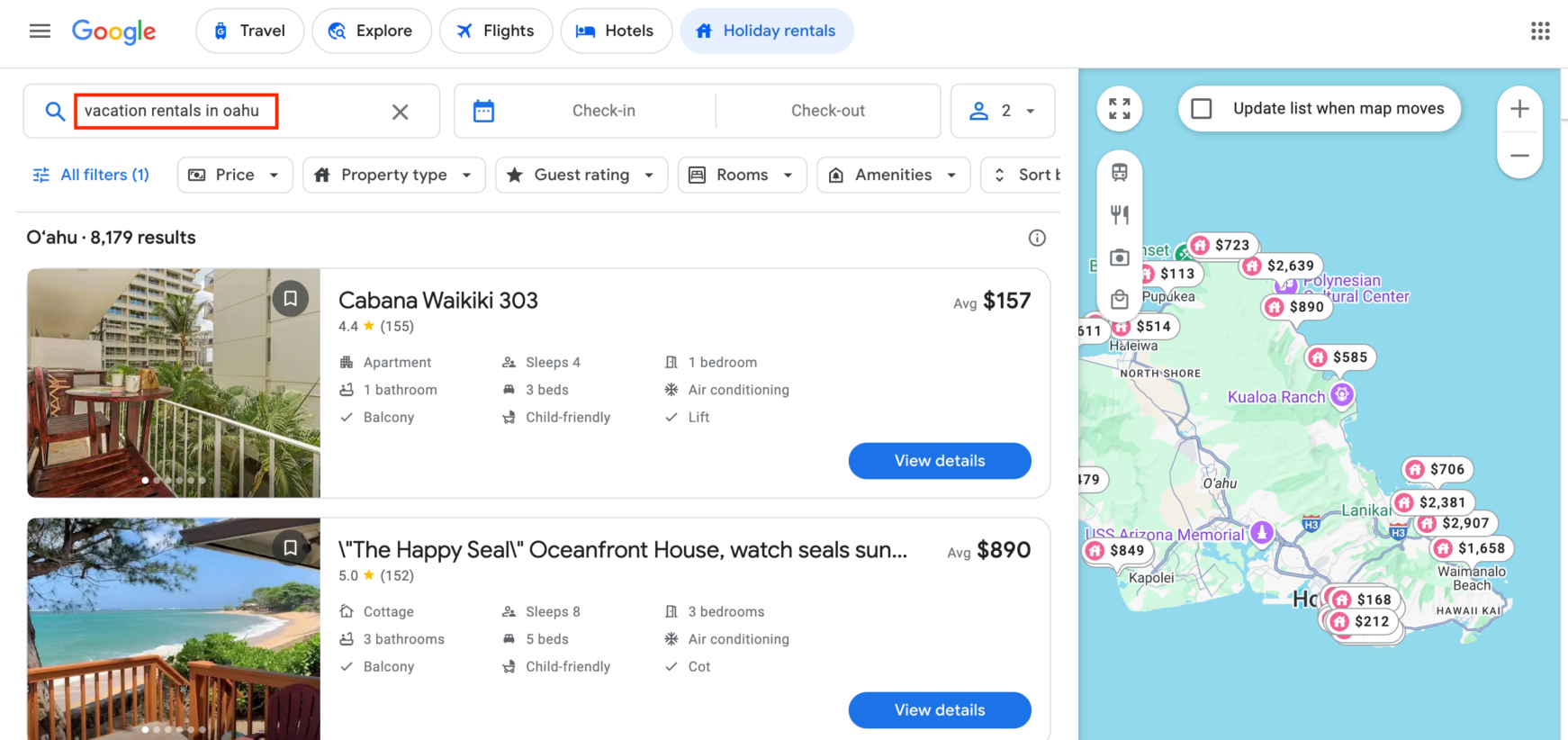 Listing on Google Vacation Rentals