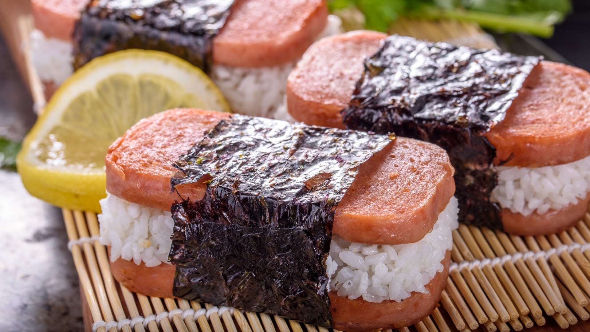 Spam musubi, a popular Hawaiian snack