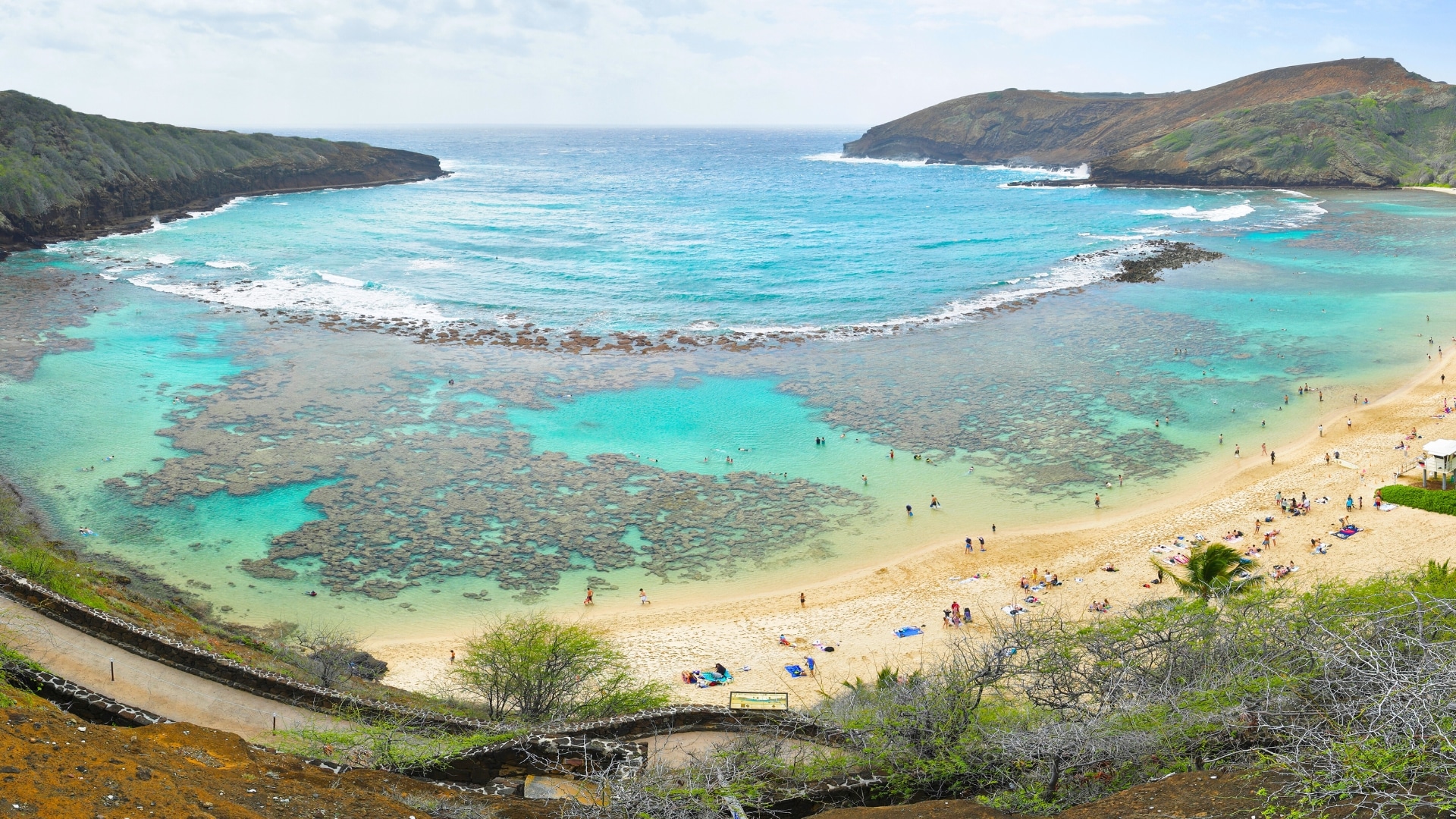 Wide view of Hanauma Bay Nature Preserve