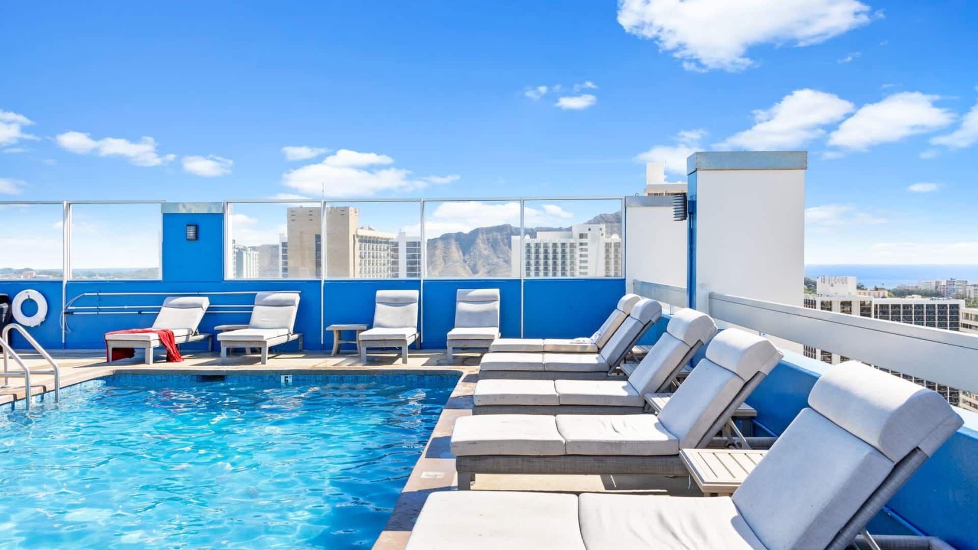 Pacific Monarch rooftop pool in Waikiki
