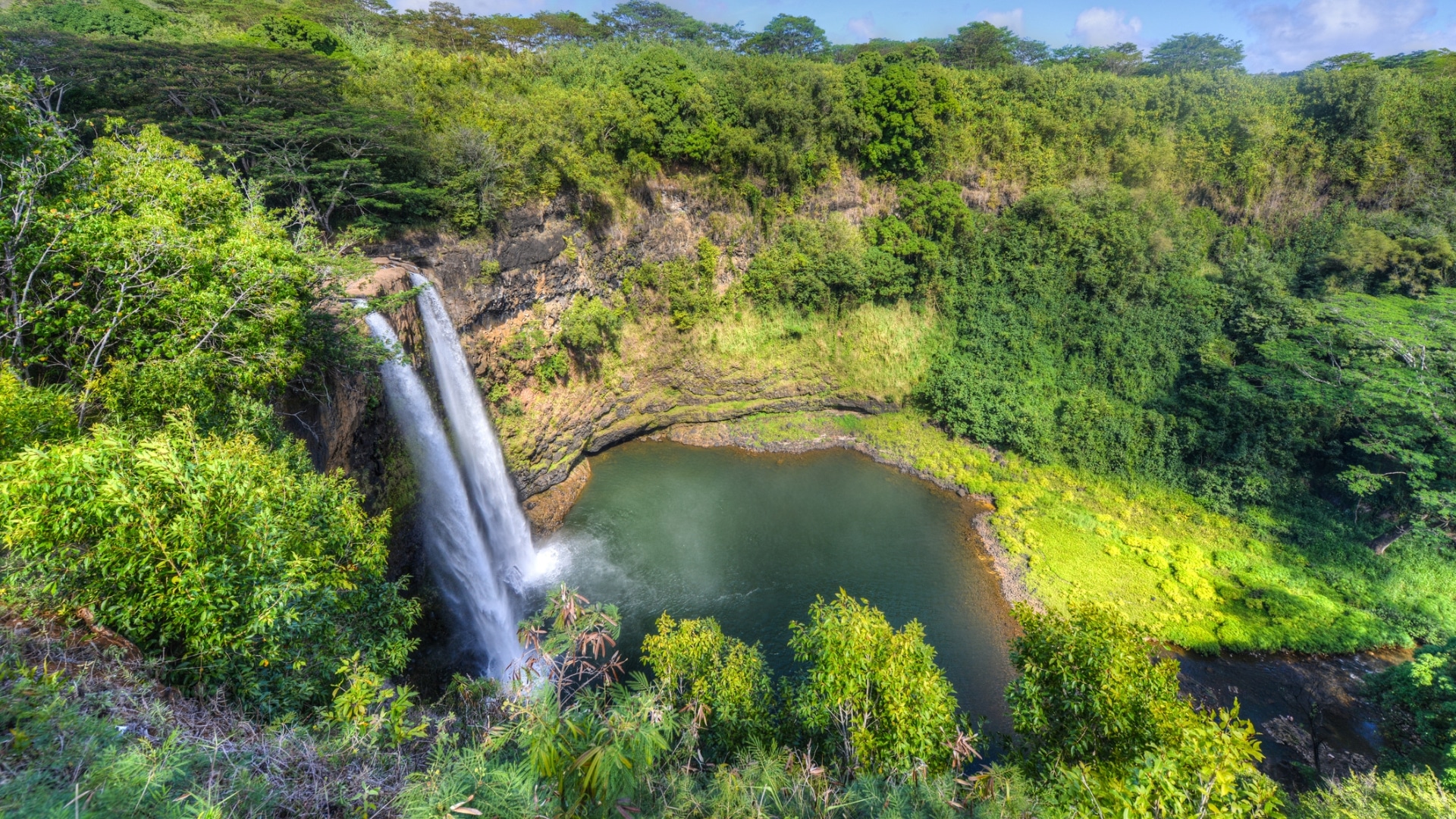 Wailua Falls, a stunning waterfall in Hawaii